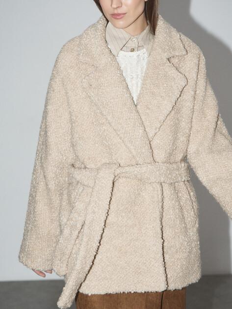 MAISON DAVID Short Coat (natural alpaca wool/acrylic/polyester)