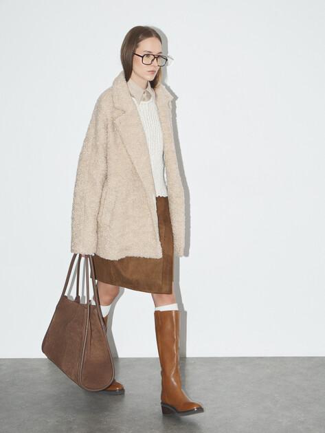 MAISON DAVID Short Coat (natural alpaca wool/acrylic/polyester)