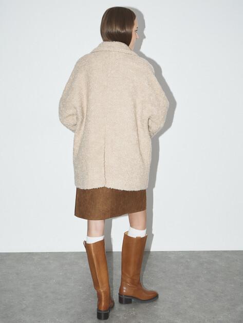MAISON DAVID Short Coat (natural alpaca wool/acrylic/polyester)