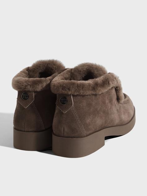 TENDANCE High loafers (natural suede/natural fur)