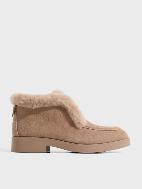 TENDANCE High loafers (natural suede/natural fur)