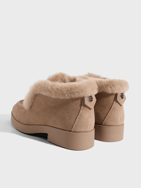TENDANCE High loafers (natural suede/natural fur)