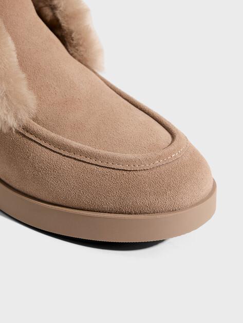 TENDANCE High loafers (natural suede/natural fur)