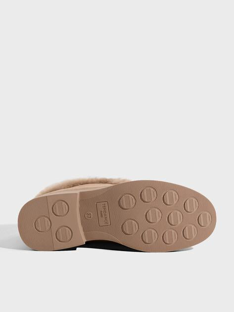 TENDANCE High loafers (natural suede/natural fur)