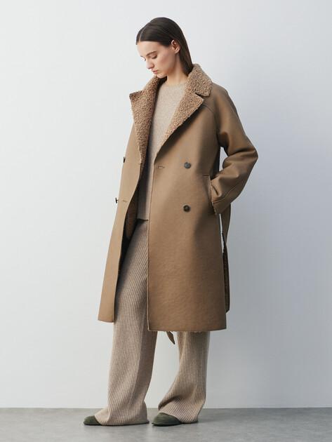 MAISON DAVID Sheepskin coat (eco-leather doubleface)