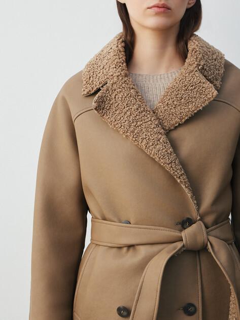 MAISON DAVID Sheepskin coat (eco-leather doubleface)