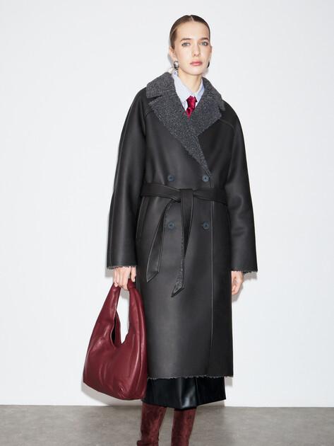 MAISON DAVID Sheepskin coat (eco-leather doubleface)