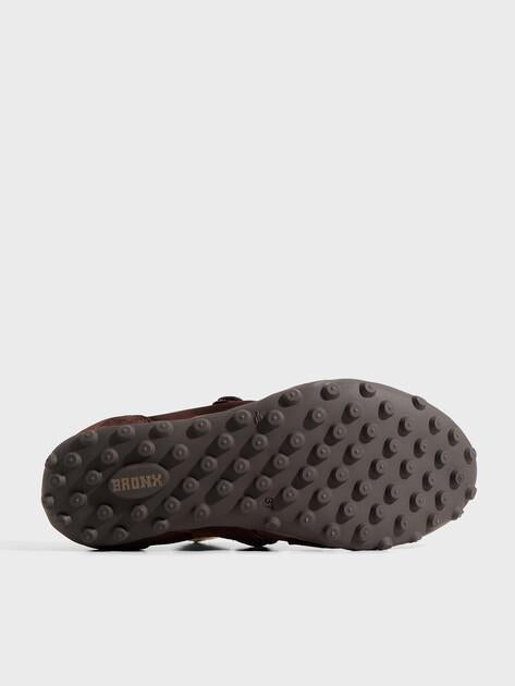 BRONX Mary Jane Gravit-yy Ballet Flats (Satin/Natural Suede)
