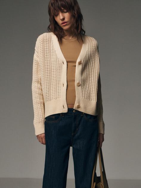 MAISON DAVID Cardigan (natural wool)
