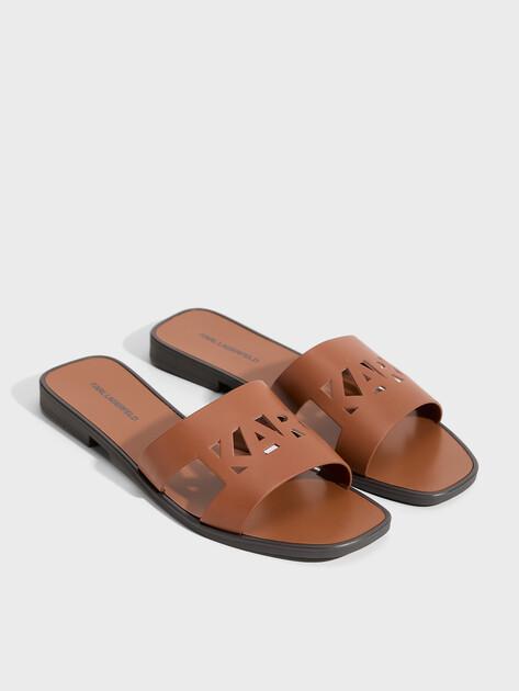 KARL LAGERFELD SKOOT III Karl Cut-Out Slides (genuine leather)