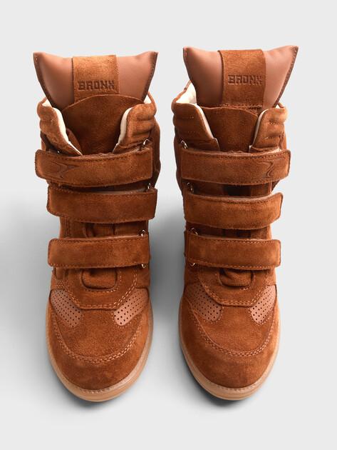 BRONX Jae-yy Wedge Sneakers (Genuine Suede/Genuine Leather)