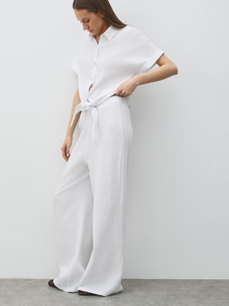 MAISON DAVID Wide-leg trousers (cotton)