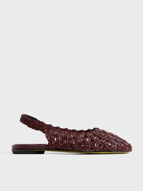 ERNESTO DOLANI Slingback ballet flats (leather upper and sole)