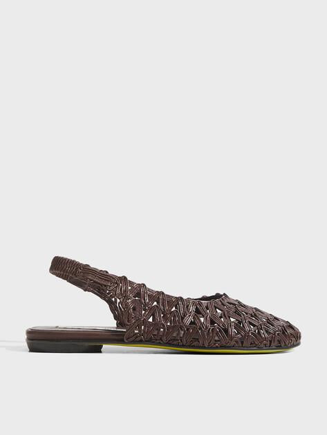 ERNESTO DOLANI Slingback ballet flats (leather upper and sole)