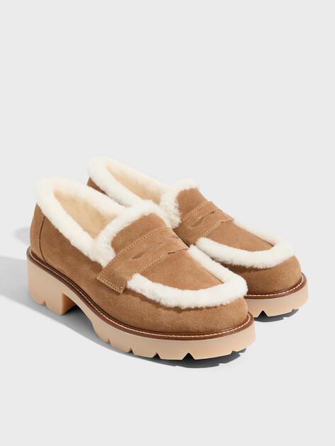 TENDANCE Loafers (natural suede/natural fur)