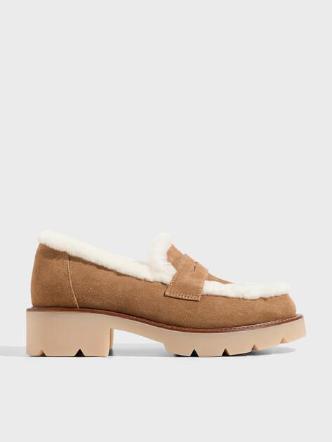 TENDANCE Loafers (natural suede/natural fur)