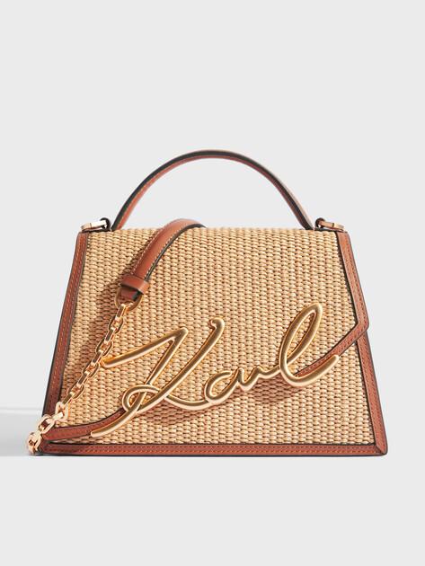 KARL LAGERFELD k/signature 2.0 md cb raffia bag (genuine leather/polypropylene)