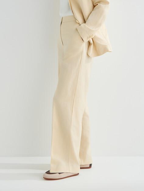 MAISON DAVID Wide-leg trousers (linen/silk)