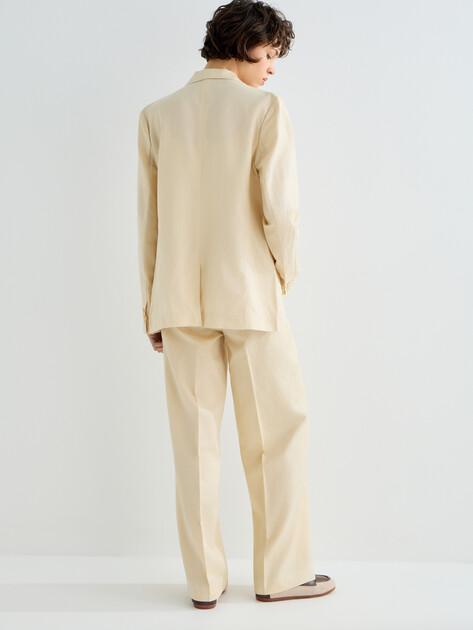 MAISON DAVID Wide-leg trousers (linen/silk)