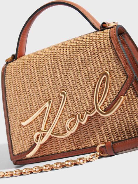 KARL LAGERFELD k/signature 2.0 md cb raffia bag (genuine leather/polypropylene)