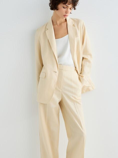 MAISON DAVID Wide-leg trousers (linen/silk)