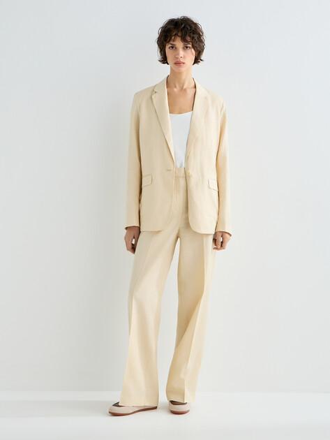 MAISON DAVID Wide-leg trousers (linen/silk)