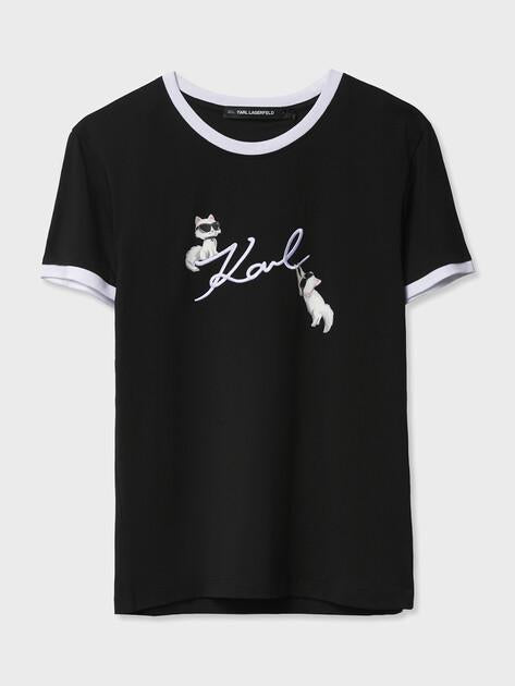 KARL LAGERFELD Ikon Signature Choupette Tee (Cotton)