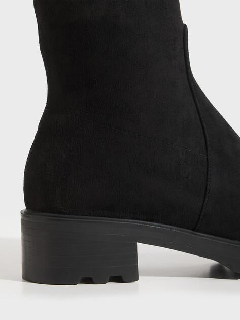 TENDANCE Over-the-knee boots (textile/natural suede)