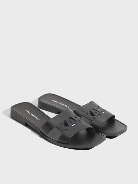 KARL LAGERFELD SKOOT II Karl Kut-Out Slides (genuine leather)
