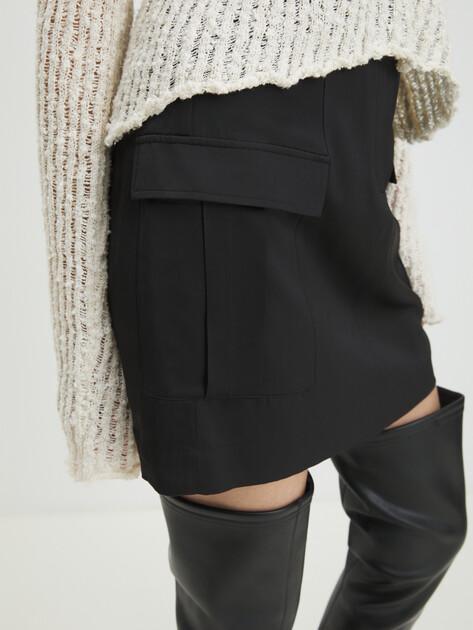 KARL LAGERFELD Mini satin cargo skirt (viscose)