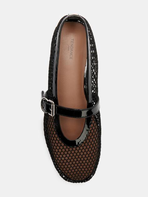 TENDANCE Mary Jane ballet flats (textile/genuine leather)