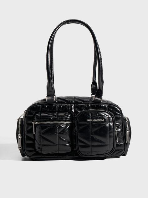 KARL LAGERFELD k/kuilt pockets md bowling bag (genuine leather/polyamide)
