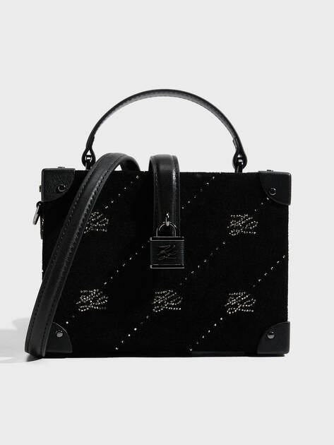 KARL LAGERFELD k/autograph padlock s trunk rh bag (genuine suede)