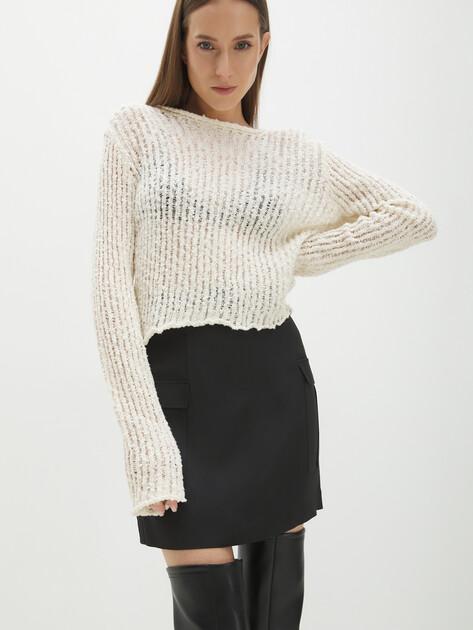 KARL LAGERFELD Mini satin cargo skirt (viscose)