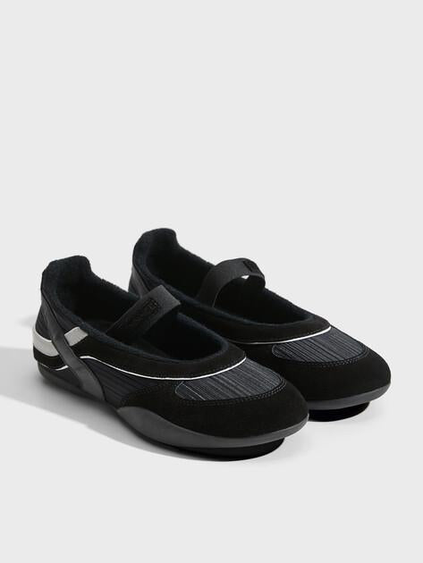 TENDANCE Mary Jane ballet flats (natural suede/textile)