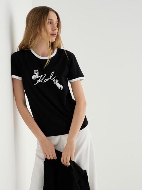 KARL LAGERFELD Ikon Signature Choupette Tee (Cotton)