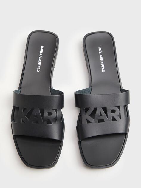 KARL LAGERFELD SKOOT II Karl Kut-Out Slides (genuine leather)