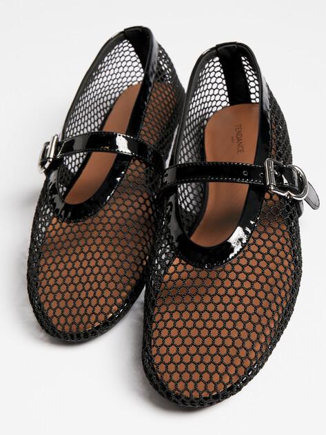 TENDANCE Mary Jane ballet flats (textile/genuine leather)