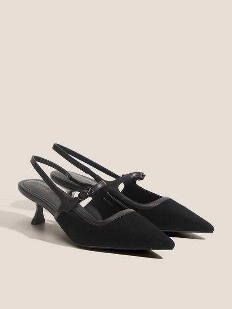 TENDANCE Slingback Shoes (Genuine Suede/Genuine Leather)