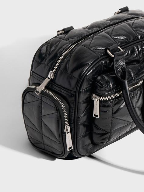 KARL LAGERFELD k/kuilt pockets md bowling bag (genuine leather/polyamide)