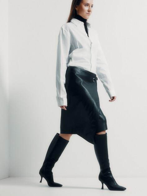 KARL LAGERFELD Midi faux leather skirt (faux leather/polyester)