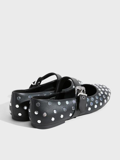 KARL LAGERFELD Mary Jane Ballet Flats KARO Studded Pump (faux leather/genuine leather)