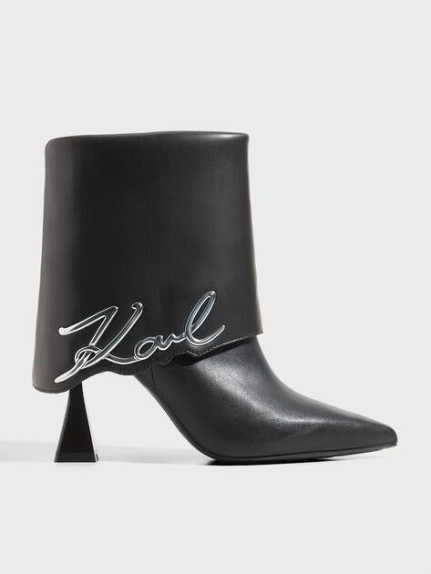 KARL LAGERFELD DEBUT II Fold Down Midi Boot (genuine leather/faux leather)