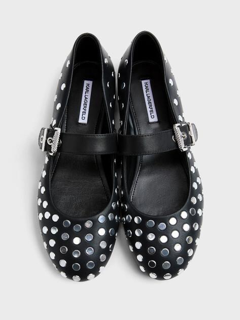 KARL LAGERFELD Mary Jane Ballet Flats KARO Studded Pump (faux leather/genuine leather)