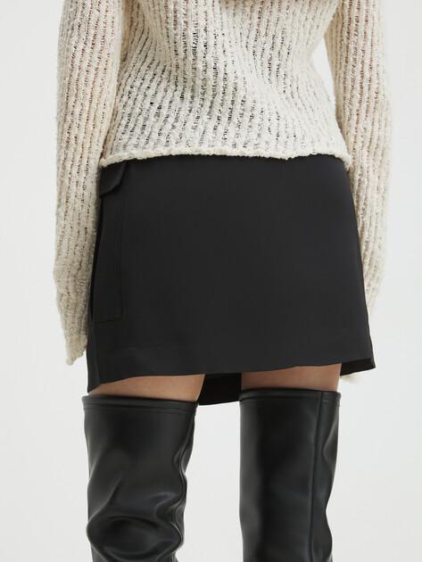 KARL LAGERFELD Mini satin cargo skirt (viscose)