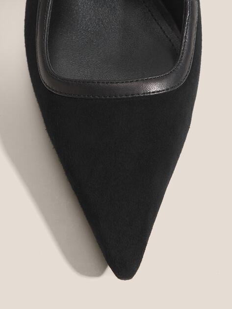 TENDANCE Slingback Shoes (Genuine Suede/Genuine Leather)