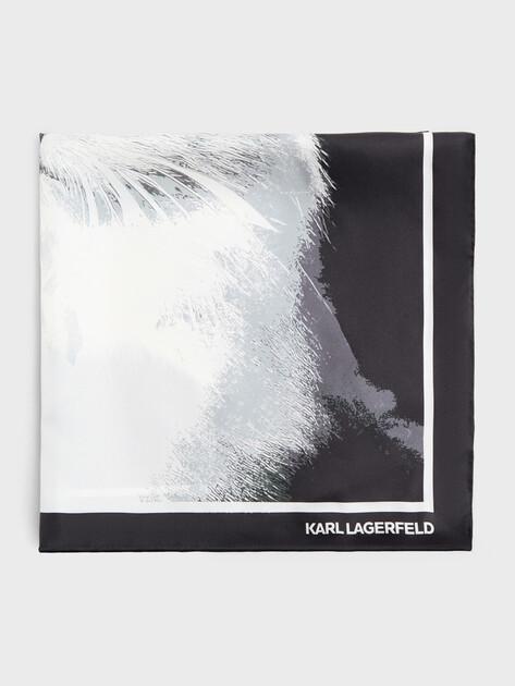 KARL LAGERFELD Ikon choupette silk scarf (natural silk)