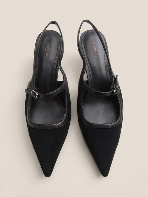 TENDANCE Slingback Shoes (Genuine Suede/Genuine Leather)
