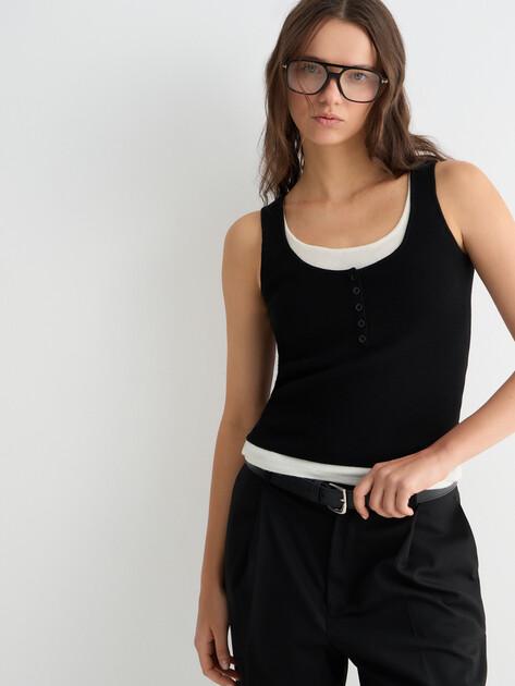 MAISON DAVID Top (polyester/natural wool)