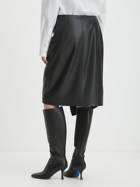 KARL LAGERFELD Midi faux leather skirt (faux leather/polyester)